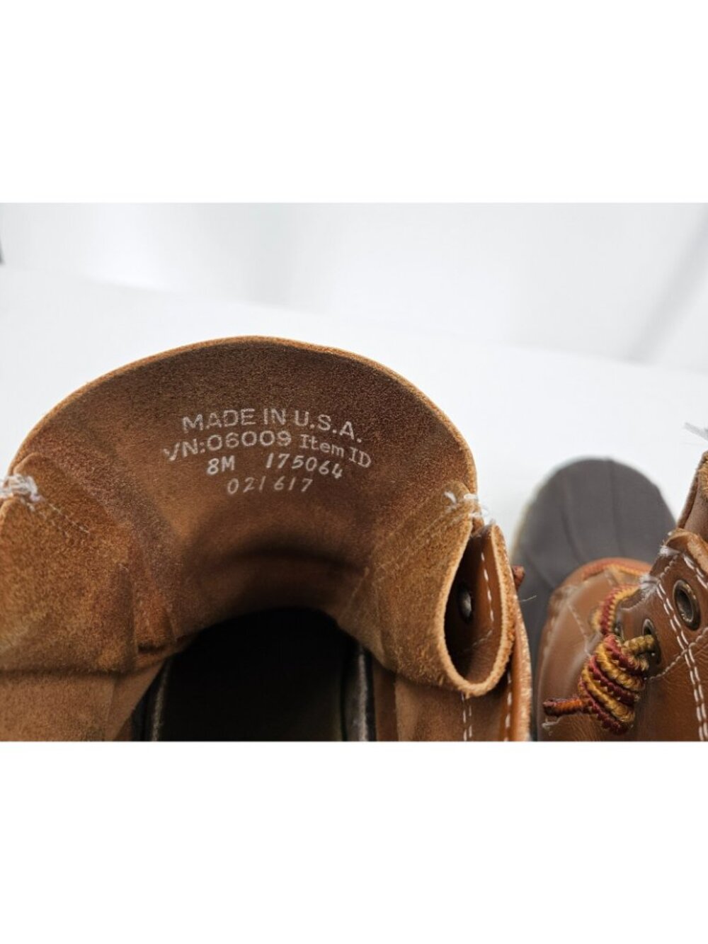 L.L.Bean Bean Boots 8M Brown Leather Duck Boots 175064 Made in USA Maine - Picture 6 of 7